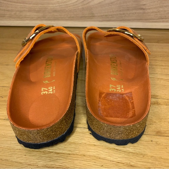 Birkenstock Madrid Big Buckle Oiled Leather Sandals in Burnt Orange - Size 37 - Picture 6 of 10